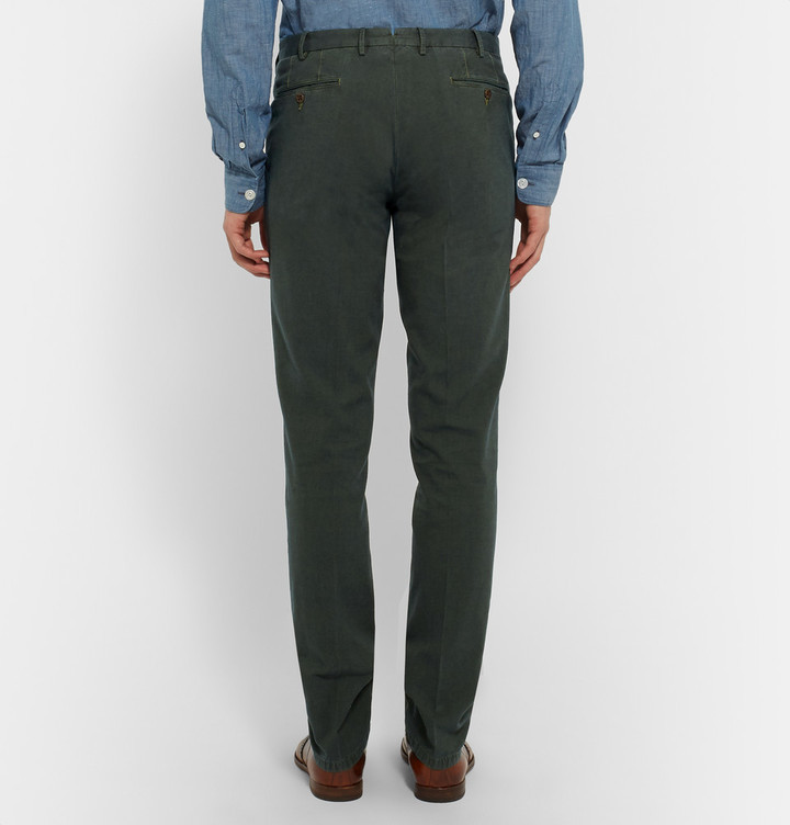 Boglioli Green Slim Fit Stretch Cotton Corduroy Suit Trousers, $415 ...