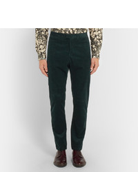 Burberry Prorsum Green Slim Fit Corduroy Suit Trousers