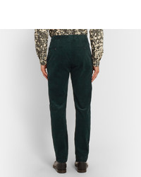 Burberry Prorsum Green Slim Fit Corduroy Suit Trousers