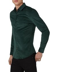 Dark Green Corduroy Long Sleeve Shirt