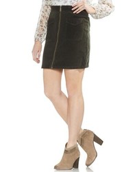 Vince Camuto Washed Corduroy Zip Front Miniskirt