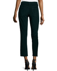 Frame Le High Straight Leg Cropped Corduroy Pants Spruce