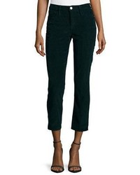 Frame Le High Straight Leg Cropped Corduroy Pants Spruce