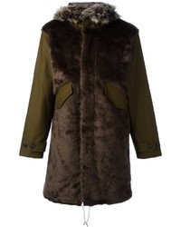 Paul Smith Ps By Faux Fur Panel Parka