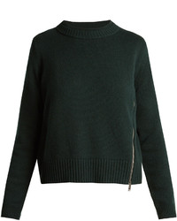 Proenza Schouler Asymmetric Zip Wool And Silk Blend Sweater