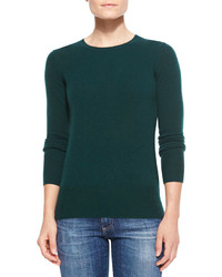 Neiman Marcus Cashmere Collection Crewneck Cashmere Sweater