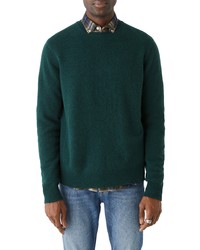 Frank and Oak Crewneck Wool Blend Sweater In Forest At Nordstrom