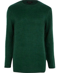 River Island Dark Green Fluffy Sweater