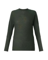 Joseph Fine Knit Dark Green Cashmere Sweater