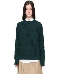Fringed Heavy Sweater Dark Green