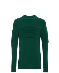 Curieux Green Cashmere Ripple Sweater