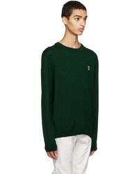 MAISON KITSUNÉ Green Fox Head Patch Sweater