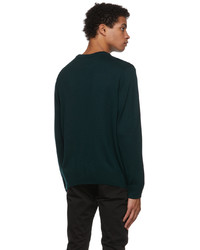 MAISON KITSUNÉ Green Muirmcneil Edition Pixel Fox Head Patch Sweater