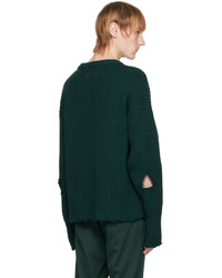 MM6 MAISON MARGIELA Green Raw Cut Sweater