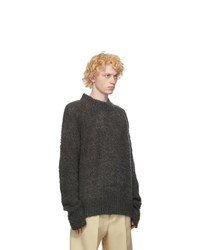 Jil Sander Green Wool Knit Sweater