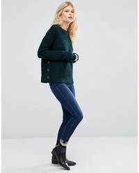 Asos Petite Petite Sweater In Wool Mix With Button Detail