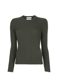 Moschino Ribbed Sweater With Tulle Inset