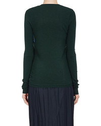 Nina Ricci Smocked Front Sweater Blue Green No Color