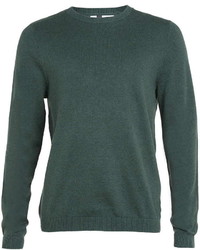 Topman Dark Green Marl Crew Neck Sweater