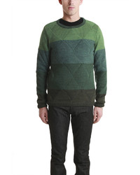 Remi Relief Wool Boarder Layer Crew Green