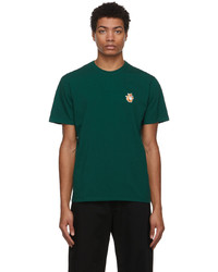 MAISON KITSUNÉ Green All Right Fox Patch T Shirt