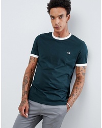 Fred Perry Ringer T Shirt In Green
