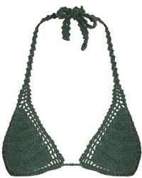 Dark Green Crochet Bikini Top