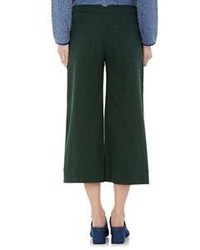 Nomia Wide Leg Crop Trousers Green