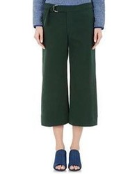 Nomia Wide Leg Crop Trousers Green