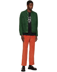 Ps By Paul Smith Green Over Dyed Denim Jacket