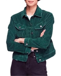 dark green jean jacket