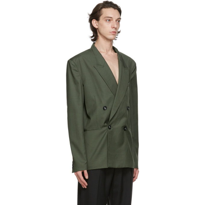 Winnie New York Green Wool Double Breasted Blazer, $800 | SSENSE ...