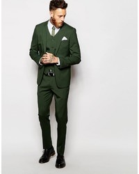 Asos Brand Skinny Suit Pants In Green