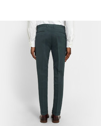 Paul Smith Green Slim Fit Cotton And Silk Blend Suit Trousers