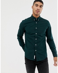 Pull&Bear Regular Fit Oxford Shirt In Green