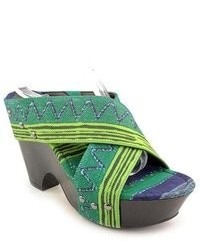 Carlos Santana Tripoli Green Wedge Sandals Shoes Uk 45
