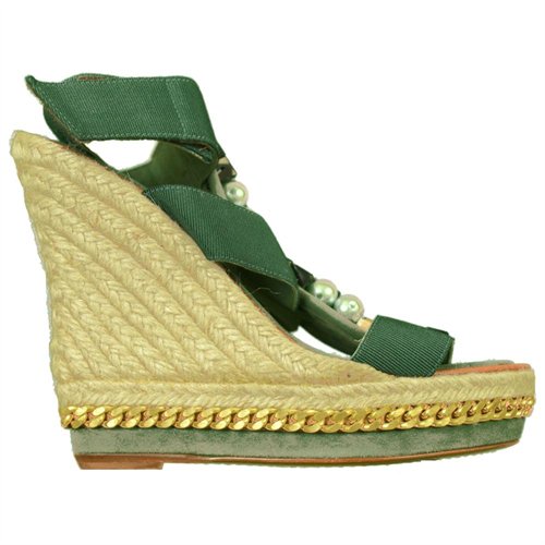 ... wedge sandals shoes dark green elastic wedge sandals by osvaldo