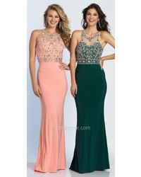 Dave and Johnny Cut Out Racer Back Embellished Prom Dress