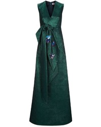 DELPOZO Embellished Bow Jacquard Gown