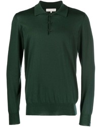 Dark Green Embellished Polo Neck Sweater