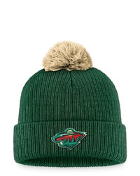 FANATICS Branded Green Minnesota Wild Team Cuffed Knit Hat With Pom At Nordstrom