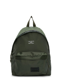 Dark Green Embroidered Canvas Backpack