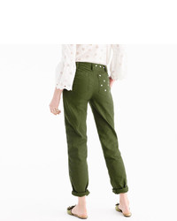 J.Crew Petite Embroidered Boyfriend Chino Pant With Patches
