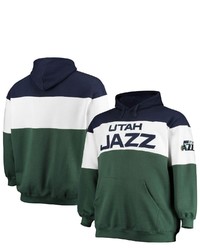 FANATICS Branded Navygreen Utah Jazz Big Tall Colorblock Wordmark Pullover Hoodie