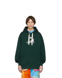 Acne Studios Green Embroidered Animal Hoodie