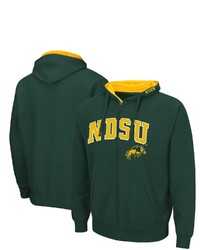 Colosseum Green Ndsu Bison Arch Logo 30 Full Zip Hoodie At Nordstrom