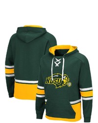 Colosseum Green Ndsu Bison Lace Up 30 Pullover Hoodie