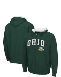 Colosseum Green Ohio Bobcats Arch Logo 30 Full Zip Hoodie