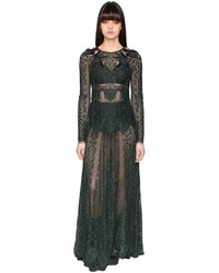 Antonio Marras Floral Embroidered Long Lace Dress