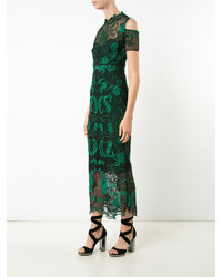 Marchesa Notte Rose Embroidered Dress